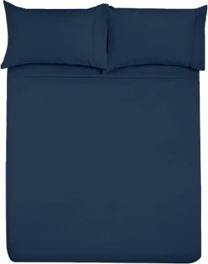 SlumberWell 4 Piece Luxury Soft Microfiber Fitted Bed Sheet Set for Campers, 8 to 12 Inch Deep Pocket, RV Three Quarter 48 x 75 3/4 Full Bunk, Navy Blue