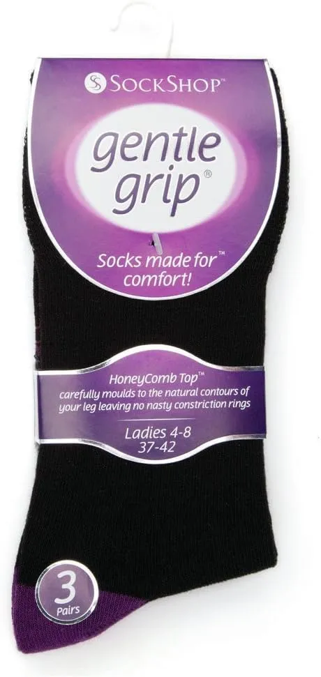 Sock shop 6 Pack Ladies Non Elastic Socks, Size 5-9 US