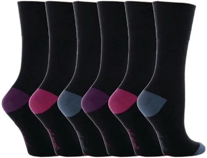 Sock shop 6 Pack Ladies Non Elastic Socks, Size 5-9 US