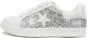 Soda Wander ~ Lace-up Double Layer Foam Padded Cushion Sock with Stars Low top Fashion Sneakers