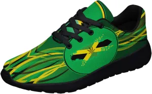 Sonzj-II Jamaican Flag Shoes for Women Men Running Sneakers Jamaican Reggae Print Comfortable Sports Walking Tennis Shoes