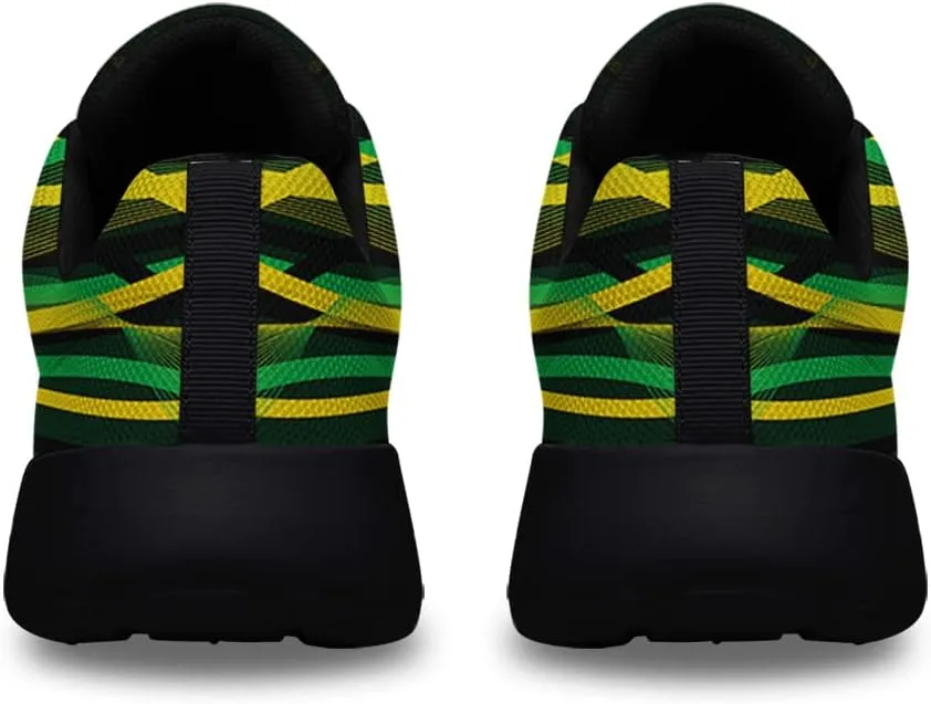 Sonzj-II Jamaican Flag Shoes for Women Men Running Sneakers Jamaican Reggae Print Comfortable Sports Walking Tennis Shoes