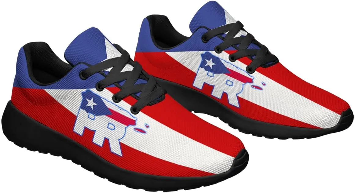 Sonzj-II Puerto Rico Shoes Mens Womens Running Shoes Athletic Casual Puerto Rico Flag Tennis Sneakers Gifts for Friends