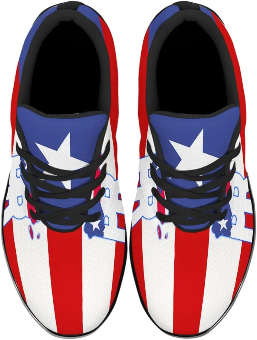 Sonzj-II Puerto Rico Shoes Mens Womens Running Shoes Athletic Casual Puerto Rico Flag Tennis Sneakers Gifts for Friends