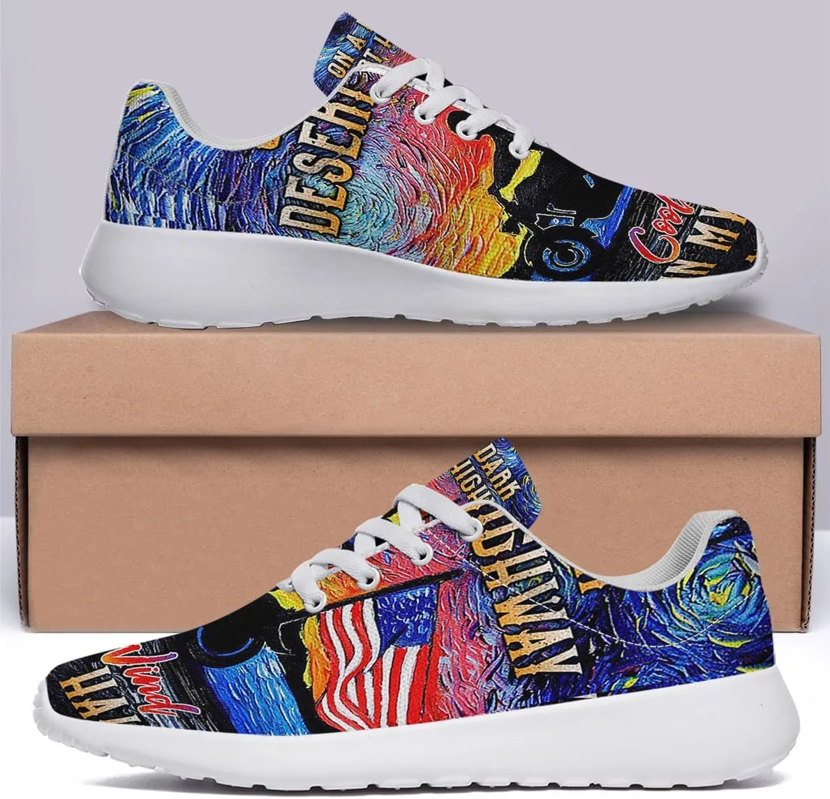 Sonzj-II Women Men Running Shoes Unisex Walking Shoes Lightweight Lace Up Athletic Sneakers