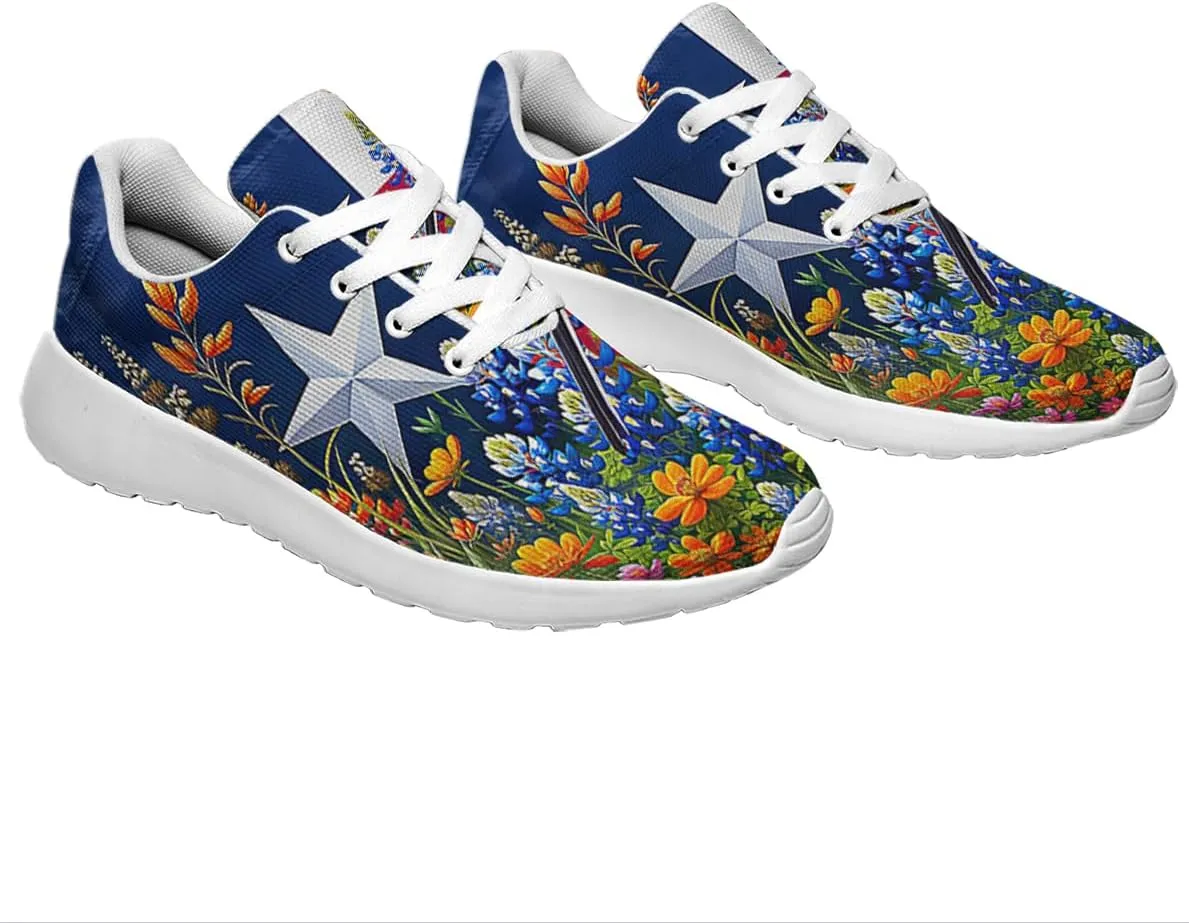 Sonzj-II Women's Men's Tennis Shoes Texas State Printed Sneakers Lightweight Breathable Running Walking Shoes