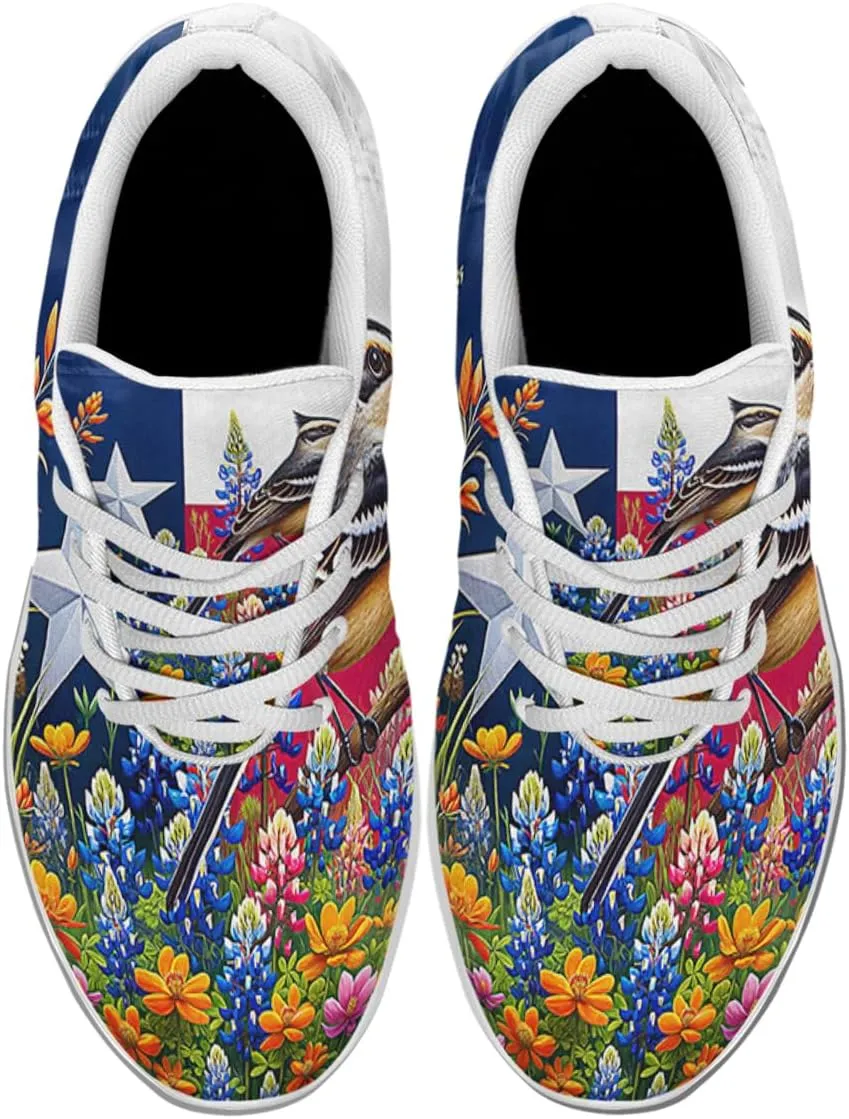 Sonzj-II Women's Men's Tennis Shoes Texas State Printed Sneakers Lightweight Breathable Running Walking Shoes