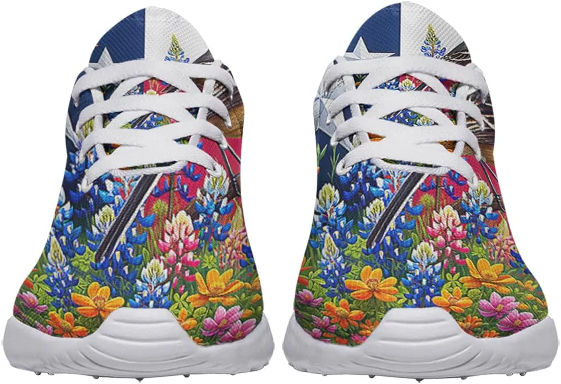 Sonzj-II Women's Men's Tennis Shoes Texas State Printed Sneakers Lightweight Breathable Running Walking Shoes