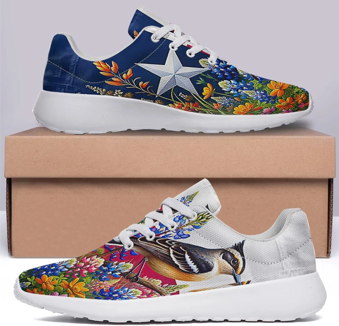 Sonzj-II Women's Men's Tennis Shoes Texas State Printed Sneakers Lightweight Breathable Running Walking Shoes