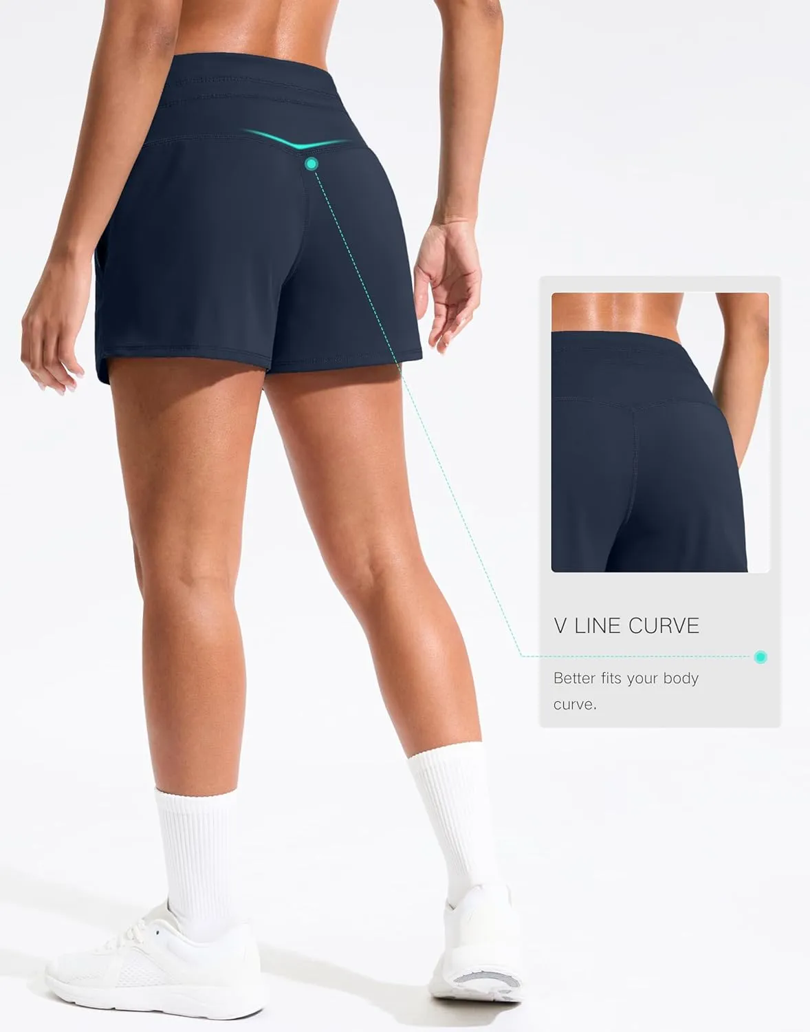 Soothfeel Women's Athletic Running Shorts with Pockets 3.5" Quick Dry High Waisted Workout Active Gym Shorts for Women