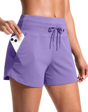 Soothfeel Women's Athletic Running Shorts with Pockets 3.5" Quick Dry High Waisted Workout Active Gym Shorts for Women