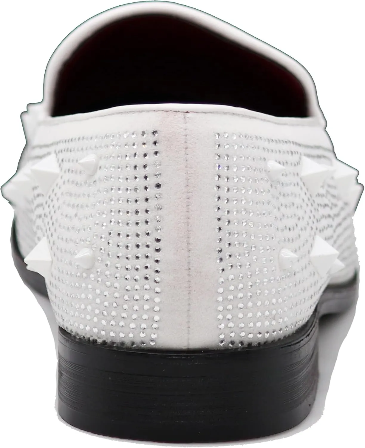 SPK24 Men Vintage Spikes Sparkle Formal Tuxedo Stage Fashion Slip On Loafer Dress Shoes