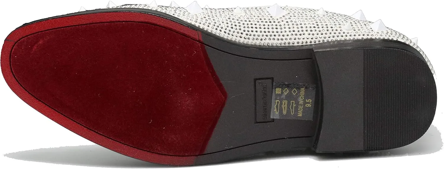 SPK24 Men Vintage Spikes Sparkle Formal Tuxedo Stage Fashion Slip On Loafer Dress Shoes