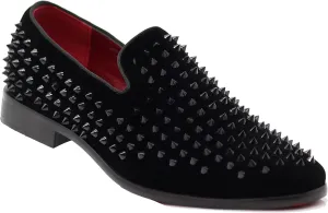 SPK24 Men Vintage Spikes Sparkle Formal Tuxedo Stage Fashion Slip On Loafer Dress Shoes