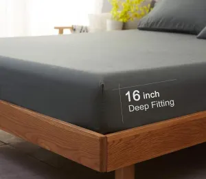 Split King Egyptian Cotton Bed Sheet Set with 2 Fitted,1 Flat Sheet and 2 King Pillowcases - Double Brushed and Wrinkle Resistance. (Plum- SK)