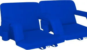 Stadium Seats for Bleachers with Back Support,Reclining Stadium Seats Chair with Padded Cushion Chair Back and Armrest Support (Royal Blue, 2-Pack)