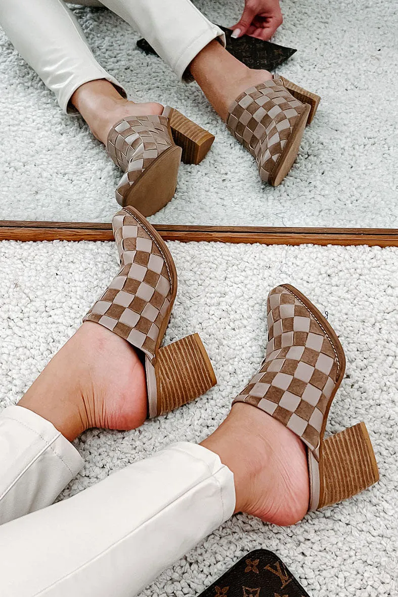 Standing Apart Checkered Mule (Taupe)
