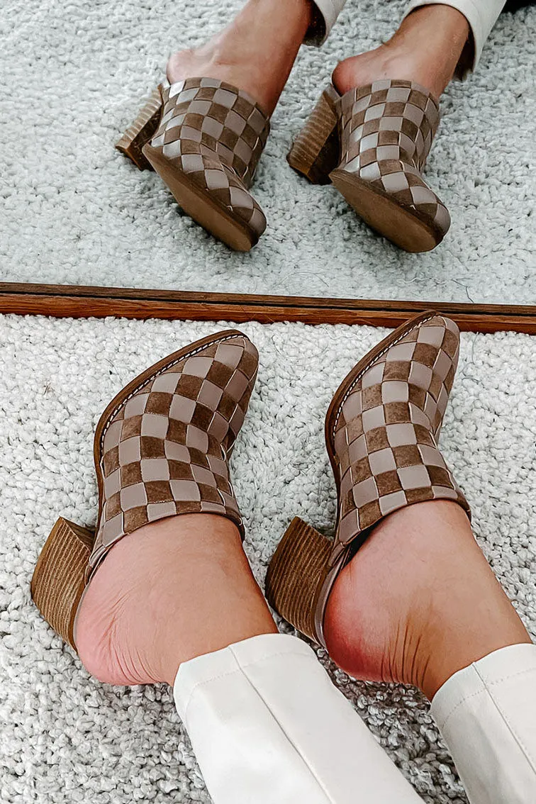 Standing Apart Checkered Mule (Taupe)