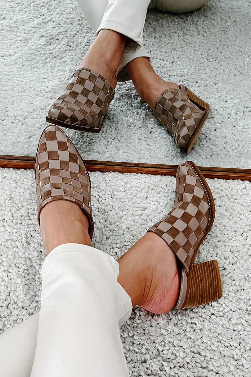Standing Apart Checkered Mule (Taupe)