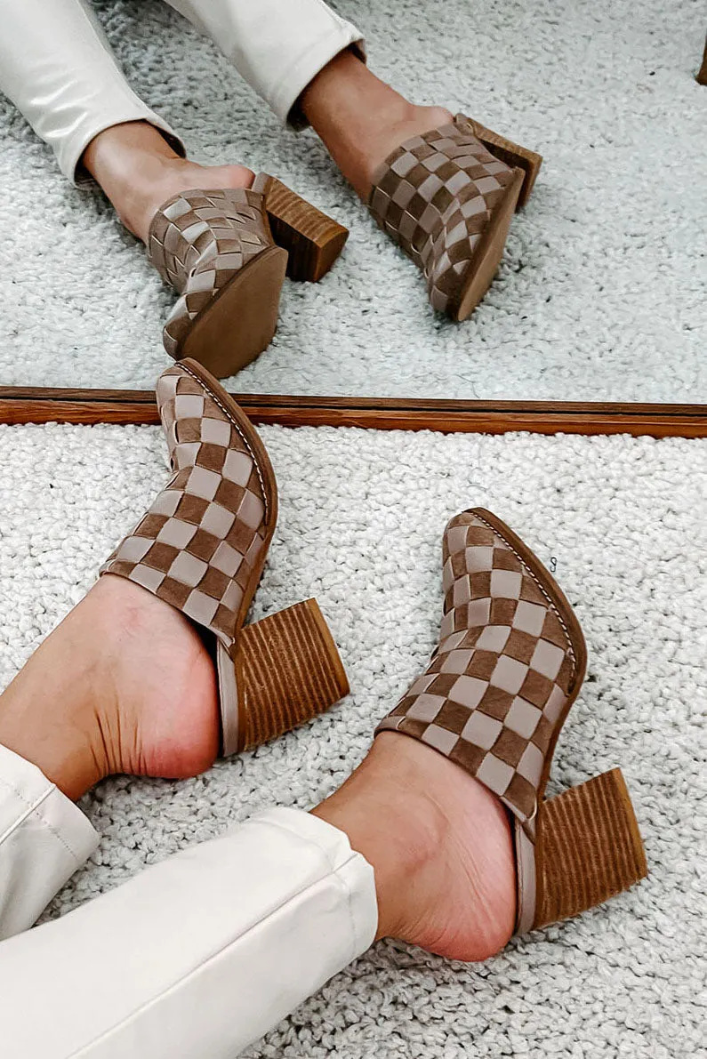 Standing Apart Checkered Mule (Taupe)