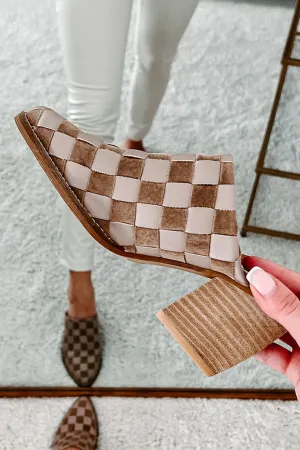 Standing Apart Checkered Mule (Taupe)