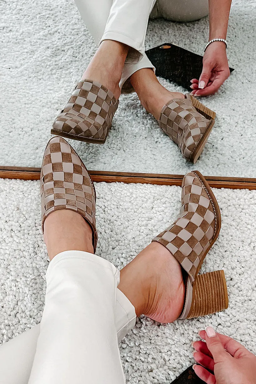 Standing Apart Checkered Mule (Taupe)