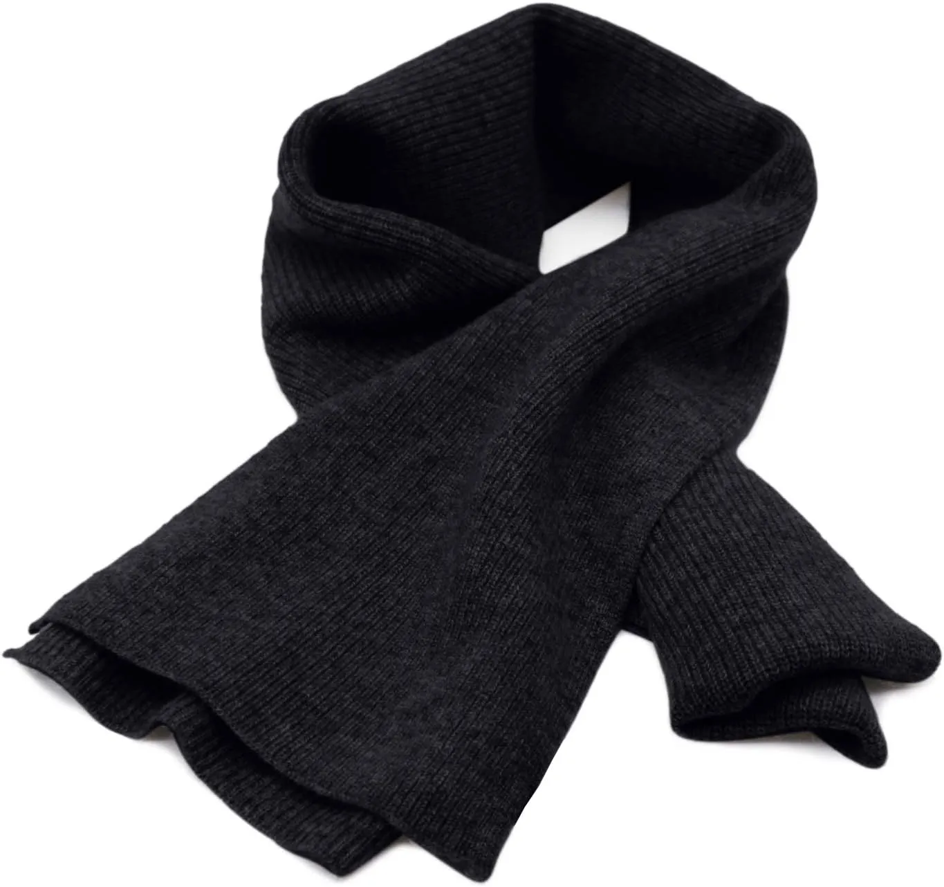 State Cashmere Unisex Classic Ribbed Solid Scarf 100% Pure Cashmere Ultra Soft Winter Must Have