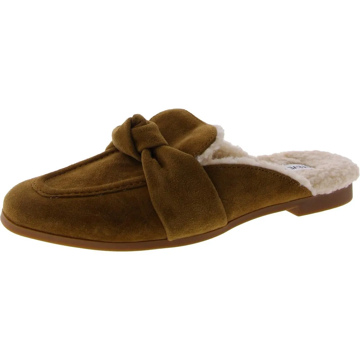 Steve Madden Women's Chart Mule, Cognac Suede Fur, 8.5