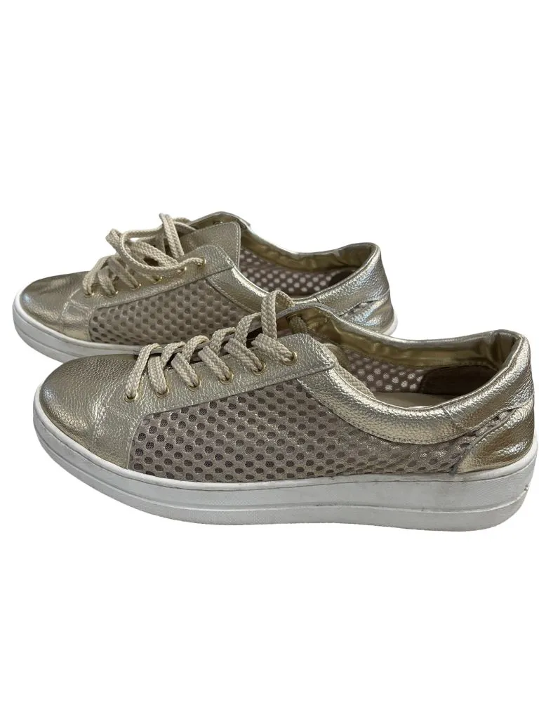 Steven Gold Lace Up Perforated Sneaker