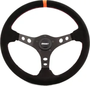 Suede Series Steering Wheel Black/Orange