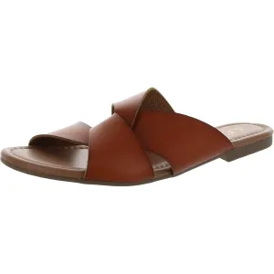 Sugar Women's Slide Sandal Knotted Upper Design Cushioned Open Toe Slip On Sandals - Olena Cognac 7.5