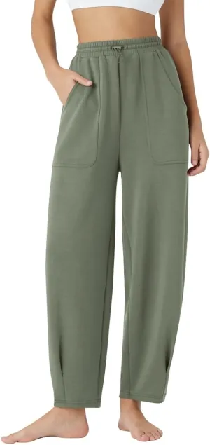 Sweatpants Women Baggy Elastic High Waisted Lounge Pants Loose Casual Stretchy Straight Leg Harem Pants with Pockets