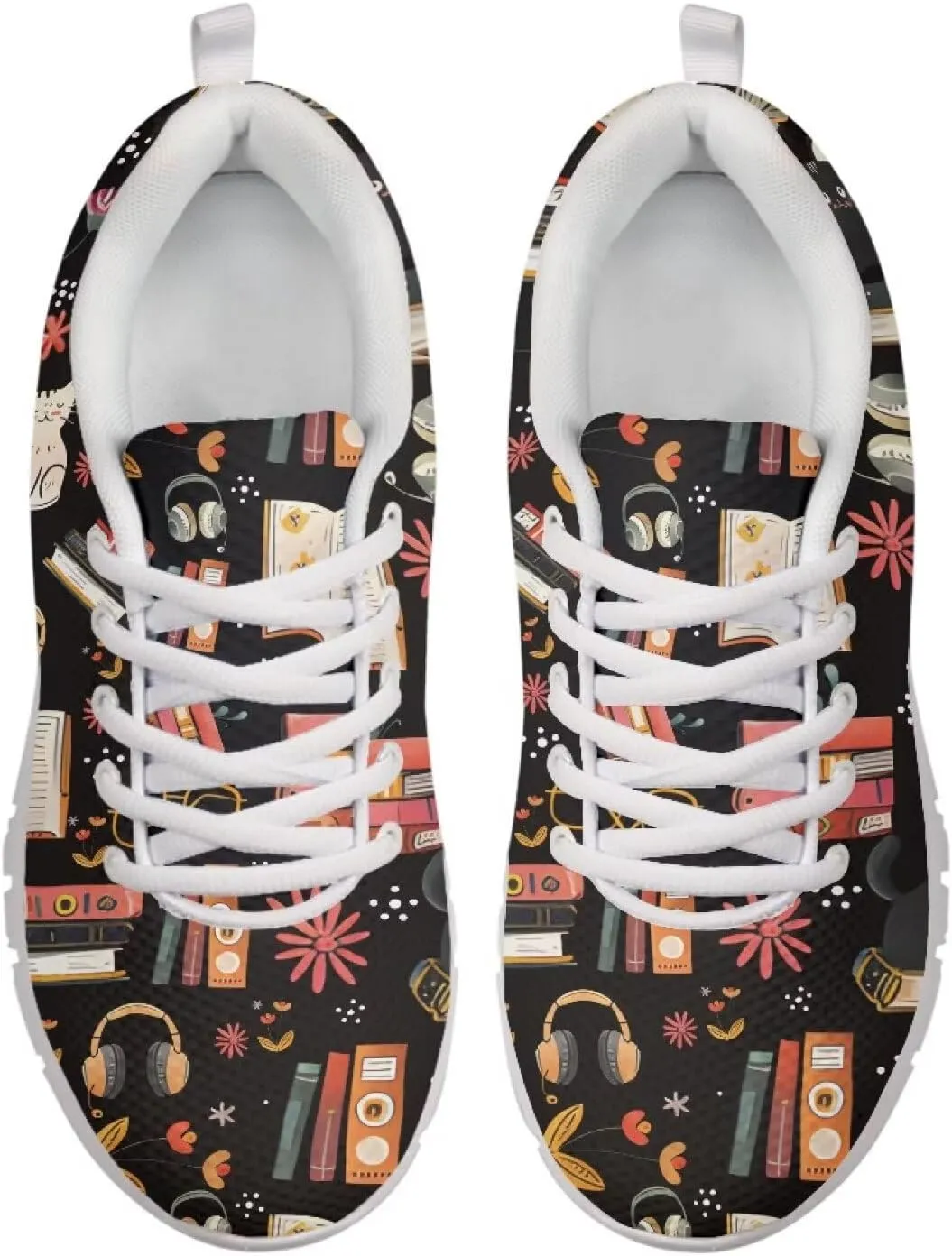 SYtrade Tennis Shoes for Women Lace-up Athletic Lightweight Gym Sneaker White Sole