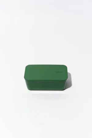 TAKENAKA Bento Box Flat from Japan, Made of Recycled Plastic Bottle, Eco-Friendly and Sustainable Lunch Box (Forest Green)