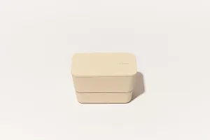 TAKENAKA Bento Lunch Box, Flat Dual Eco-Friendly and Sutainable Bento box from Japan (White Eggshell)