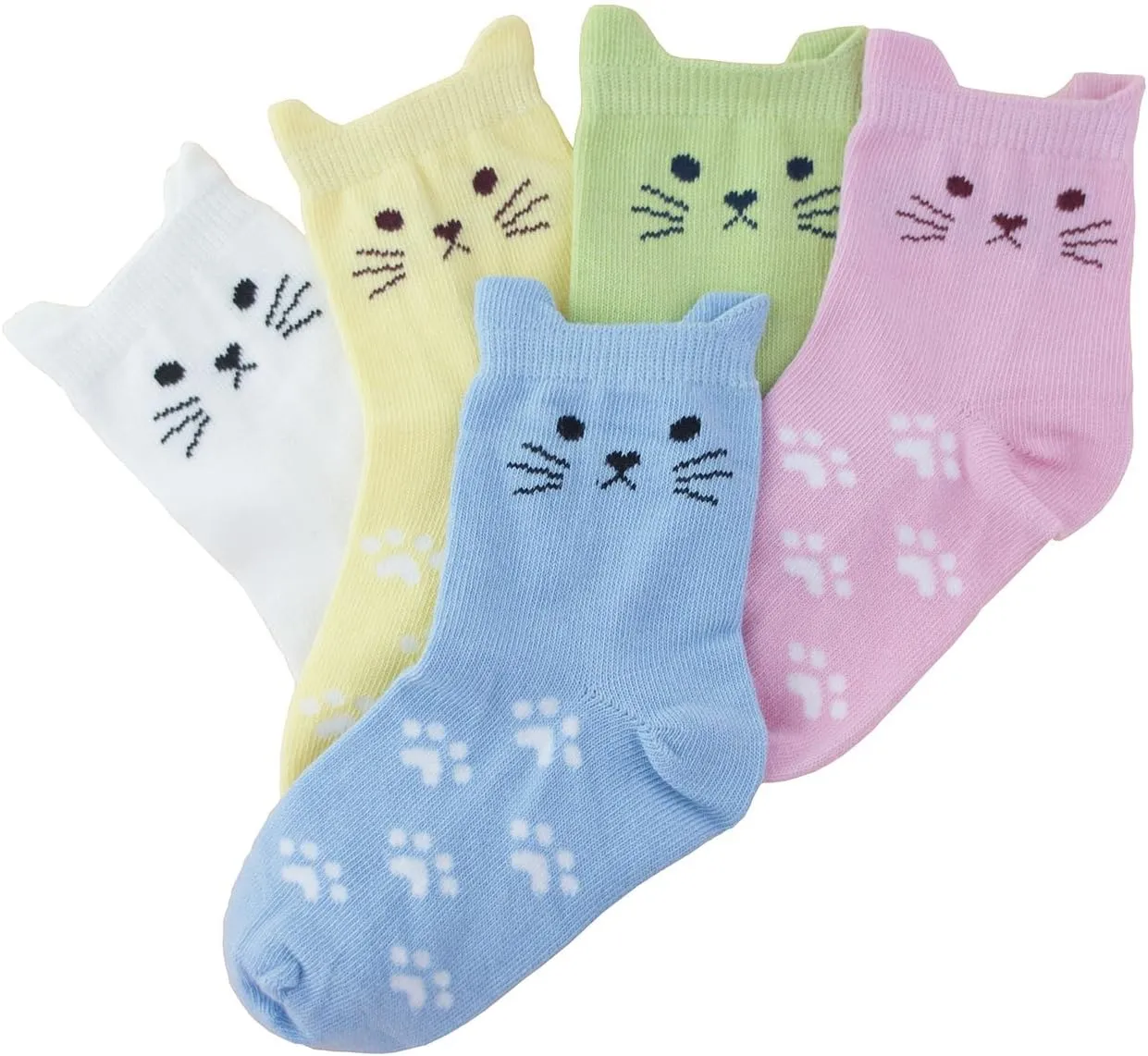 Tandi Kids Girls Cotton Cute Socks Low Cut Crew Ankle No Toe Seam Pack of 5