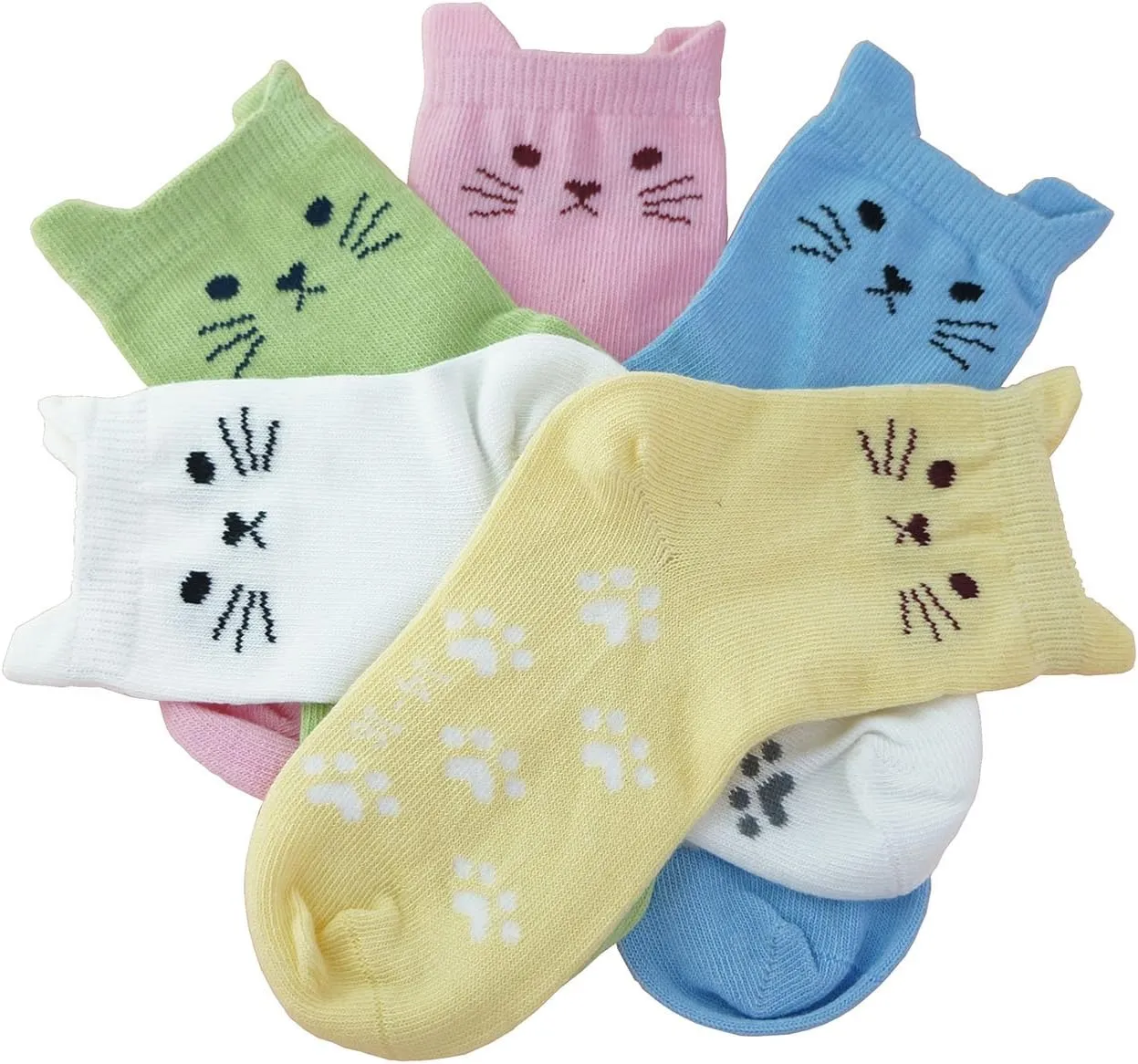 Tandi Kids Girls Cotton Cute Socks Low Cut Crew Ankle No Toe Seam Pack of 5