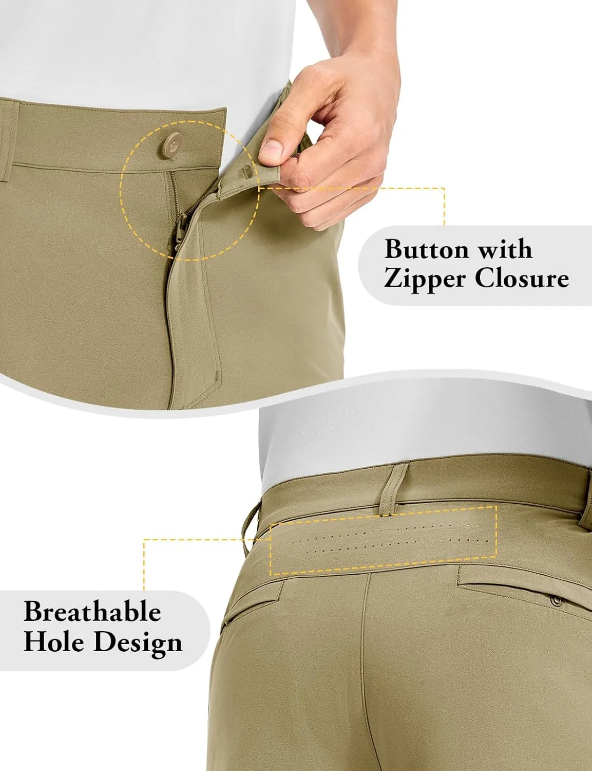 TBMPOY Men's Golf Shorts 10" Quick Dry Lightweight Stretch Dress for Flat Front Work Casual Hiking Shorts with 4 Pockets