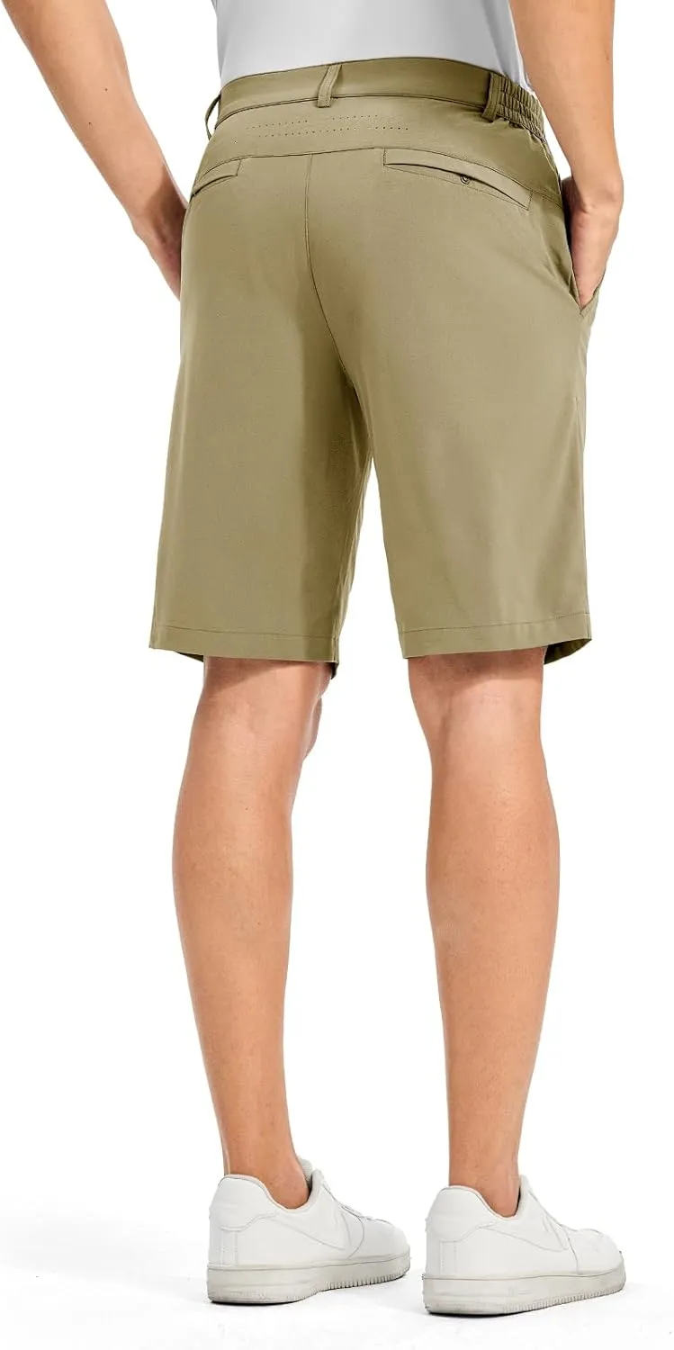 TBMPOY Men's Golf Shorts 10" Quick Dry Lightweight Stretch Dress for Flat Front Work Casual Hiking Shorts with 4 Pockets