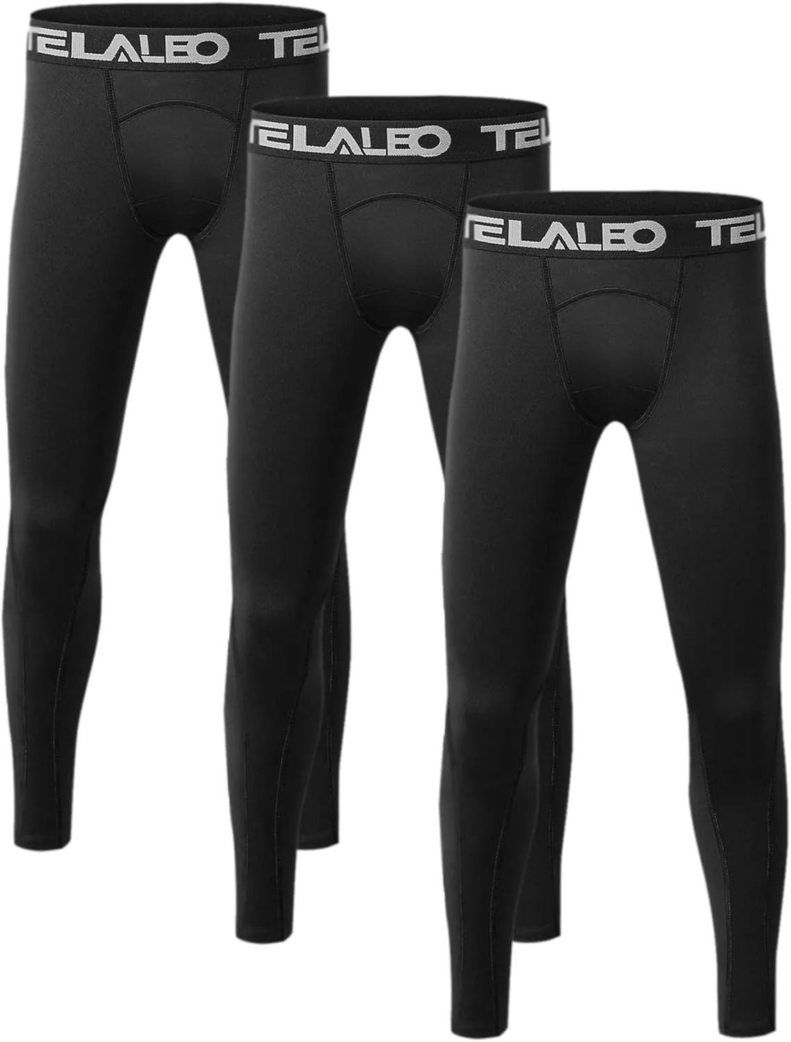 TELALEO 1/2/3/4 Pack Boys' Youth Compression Leggings Pants Tights Athletic Base Layer for Running Hockey Basketball
