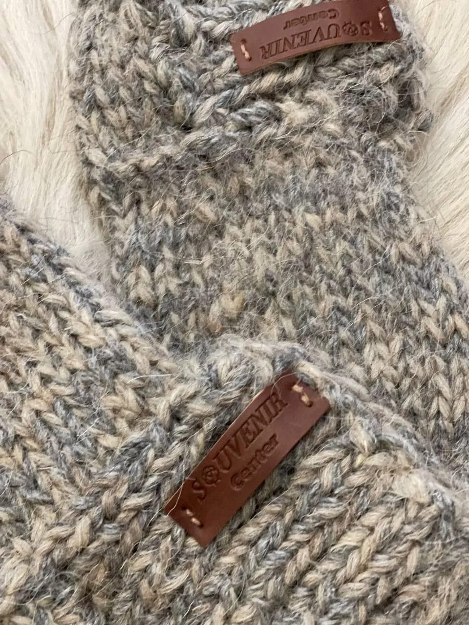 Thick Gray Wool House Socks, Handmade Chunky Knit Slippers, Rustic Natural Wool Design, Unisex Home Footwear, Soft & Warm, Cozy Gift Idea! (Men's 12-12.5)