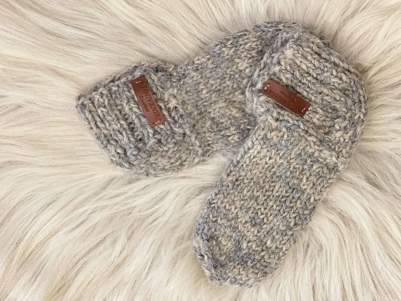 Thick Gray Wool House Socks, Handmade Chunky Knit Slippers, Rustic Natural Wool Design, Unisex Home Footwear, Soft & Warm, Cozy Gift Idea! (Men's 12-12.5)