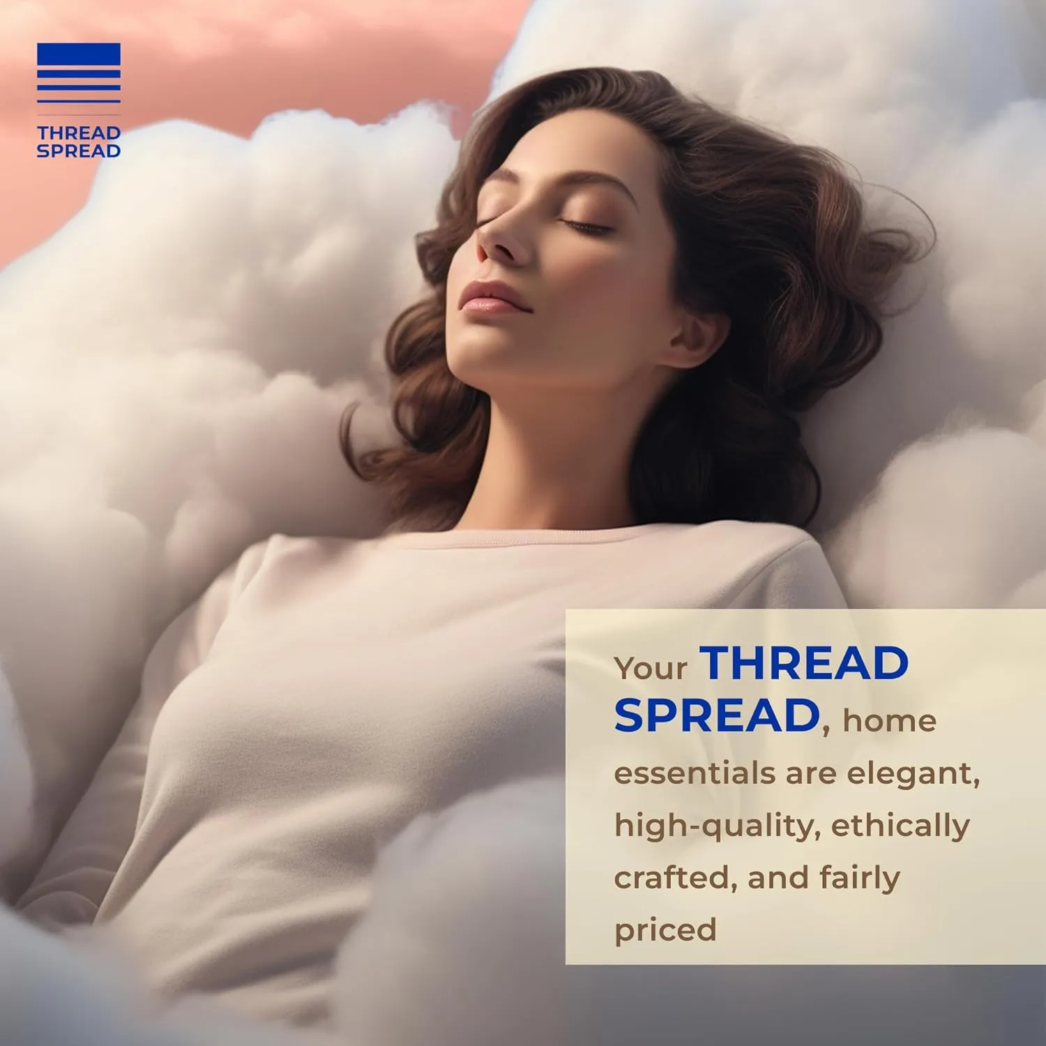 THREAD SPREAD 100% Pure Egyptian Cotton Split King Sheets Sets for Adjustable Bed - 1000 Thread Count 5 PC Top Split King Sheet for Sleep Number Bed, Soft Cooling Sheets, Fits Mattress upto 18" - Sand