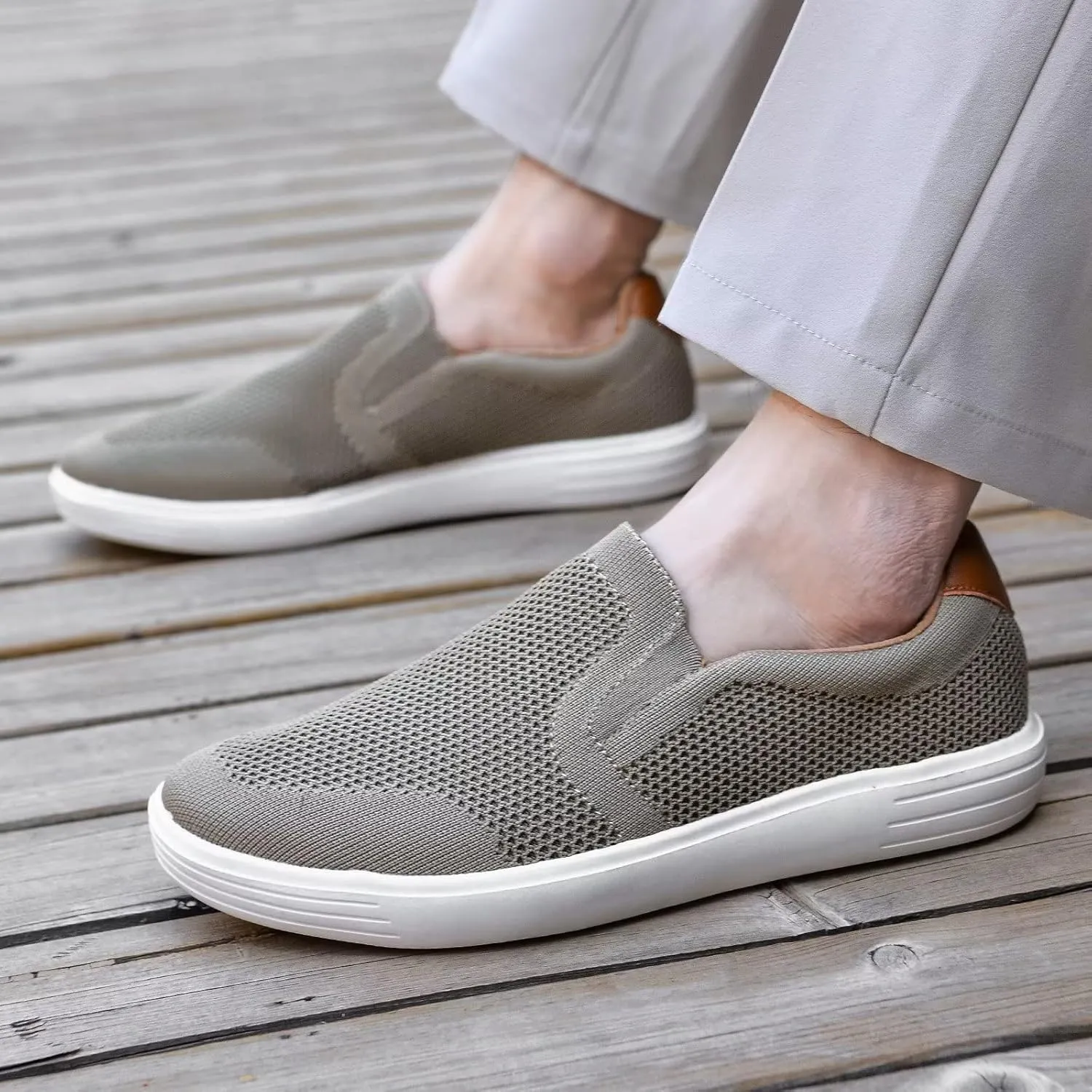 TIOSEBON Men's Mesh Slip on Walking Shoes-Comfortable Drving Loafer Fashion Sneaker