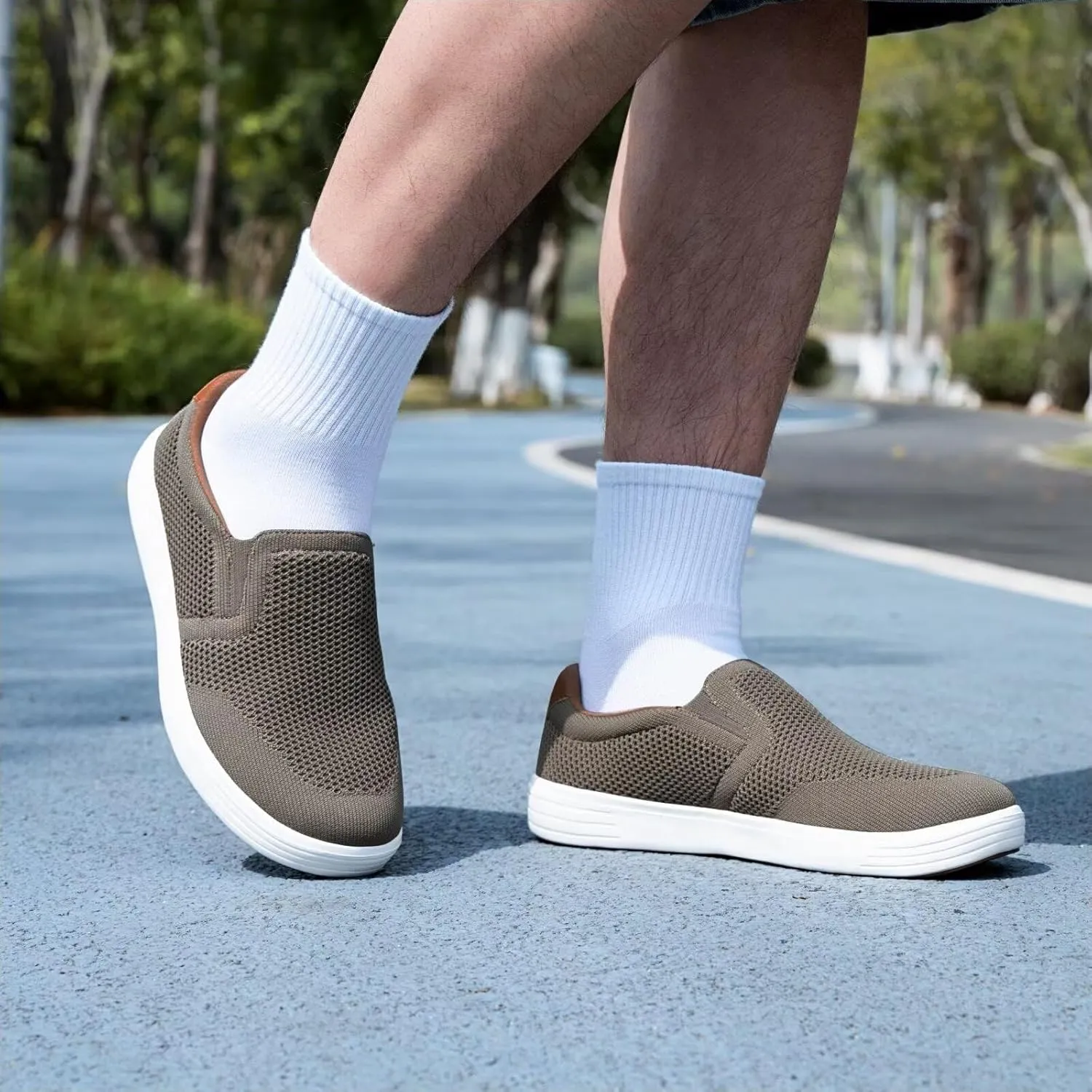 TIOSEBON Men's Mesh Slip on Walking Shoes-Comfortable Drving Loafer Fashion Sneaker