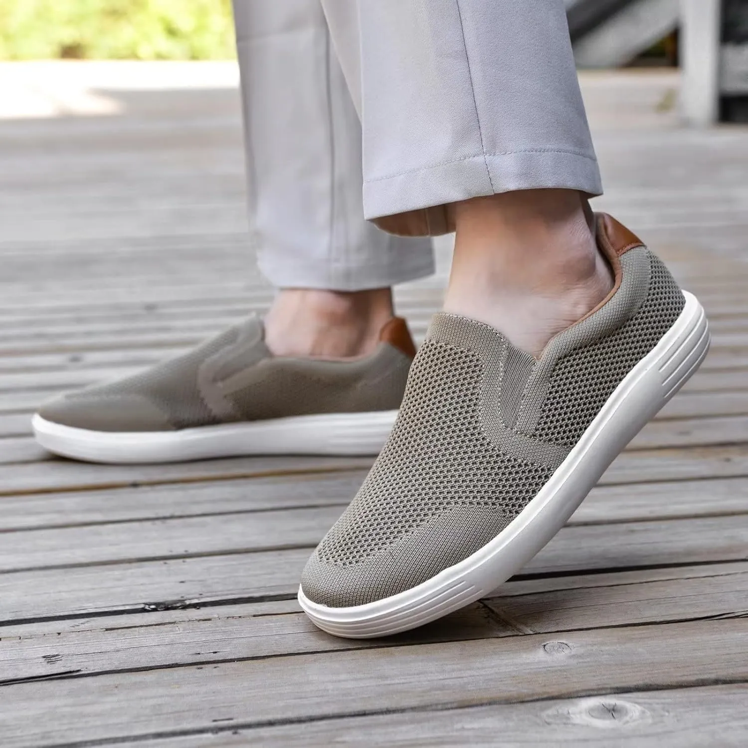 TIOSEBON Men's Mesh Slip on Walking Shoes-Comfortable Drving Loafer Fashion Sneaker