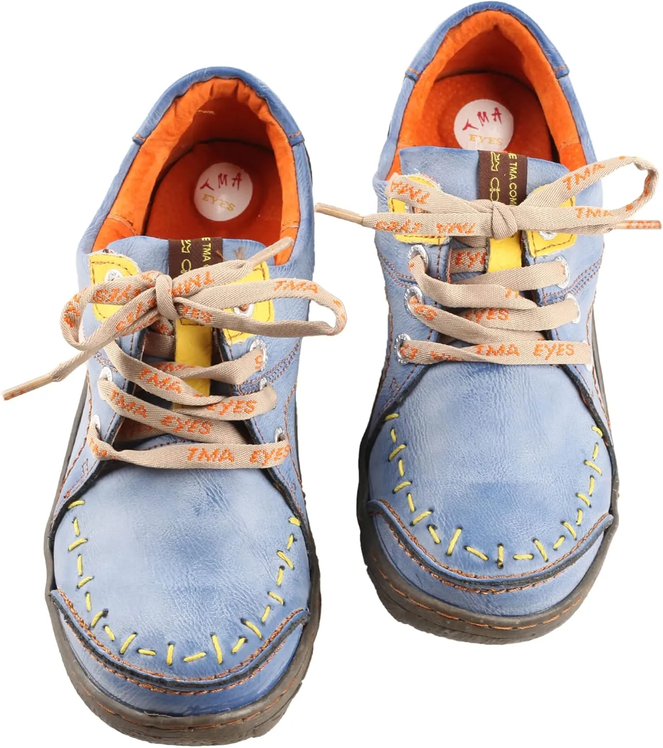TMA EYES Women 's Hand Stitched Leather Walking Shoes