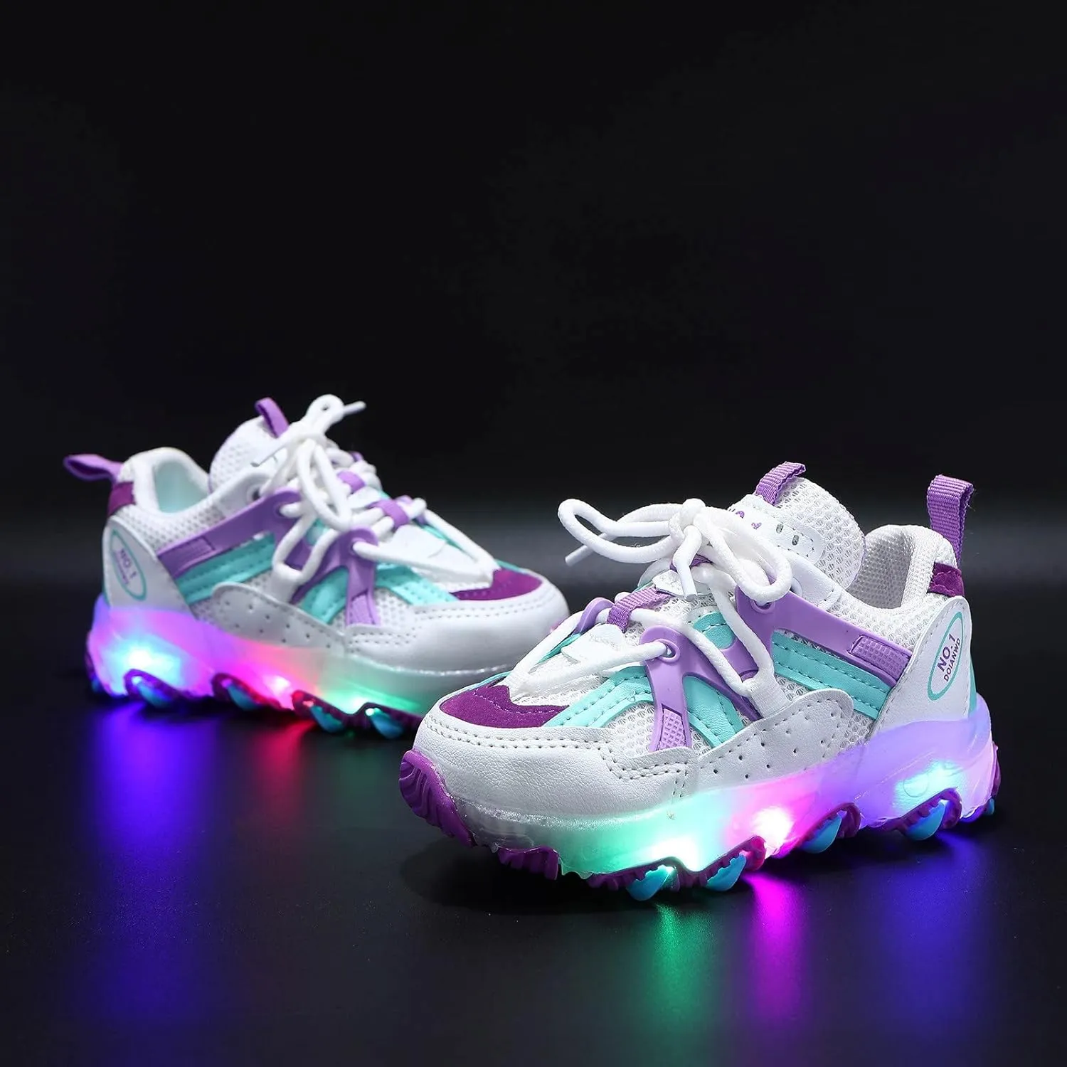 Toddler Boys Girls Light Up Shoes LED Flashing Lightweight Mesh Breathable Running Sneakers for Toddler Little