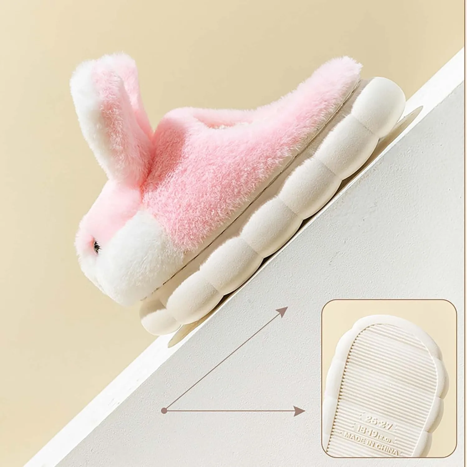 Toddler Slippers Girl Boy House Slipper Kids Rabbit Winter Warm Bunny Slippers Soft Cloud Sole Plush Indoor Shoes