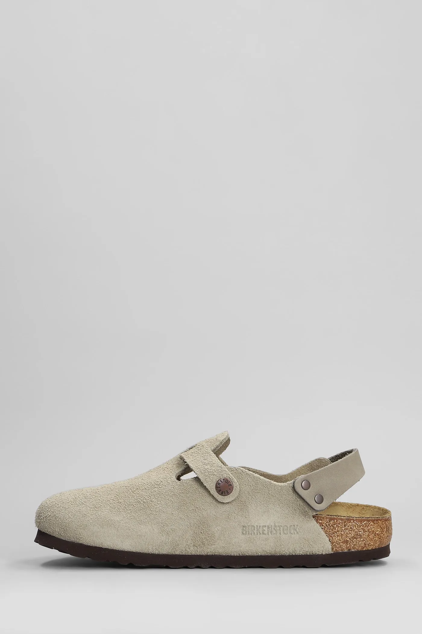 Tokio Slipper-Mule in taupe suede